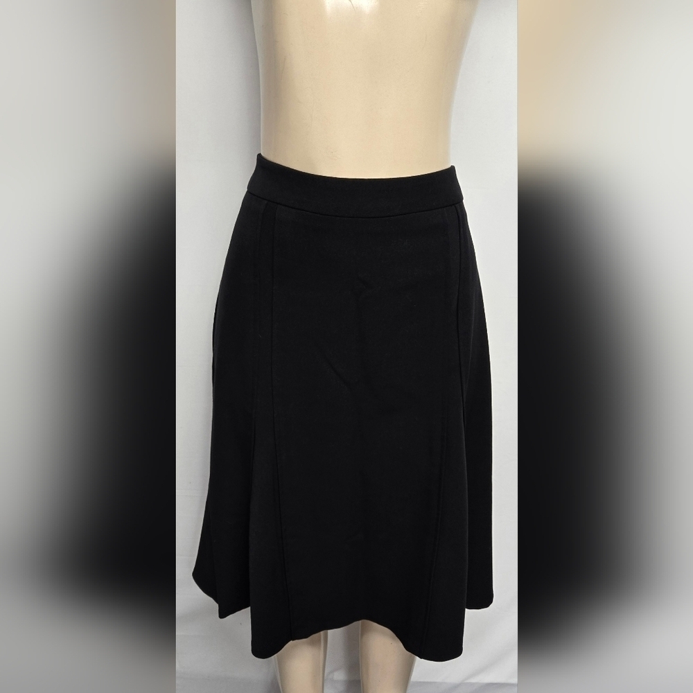 Requirements 8 Black A Line Skirt Side Zipper Pleats Office Work Attire Casual